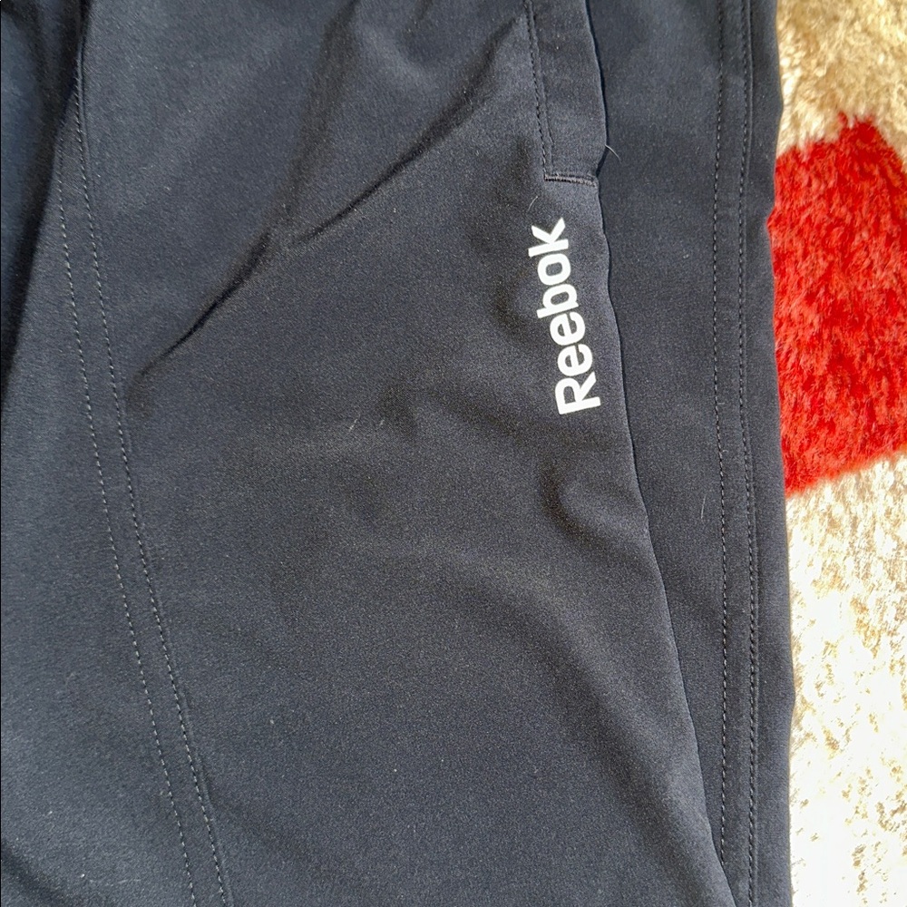 Reebok Black Athletic Wind & Water Resistant Pants - Picture 2 of 6